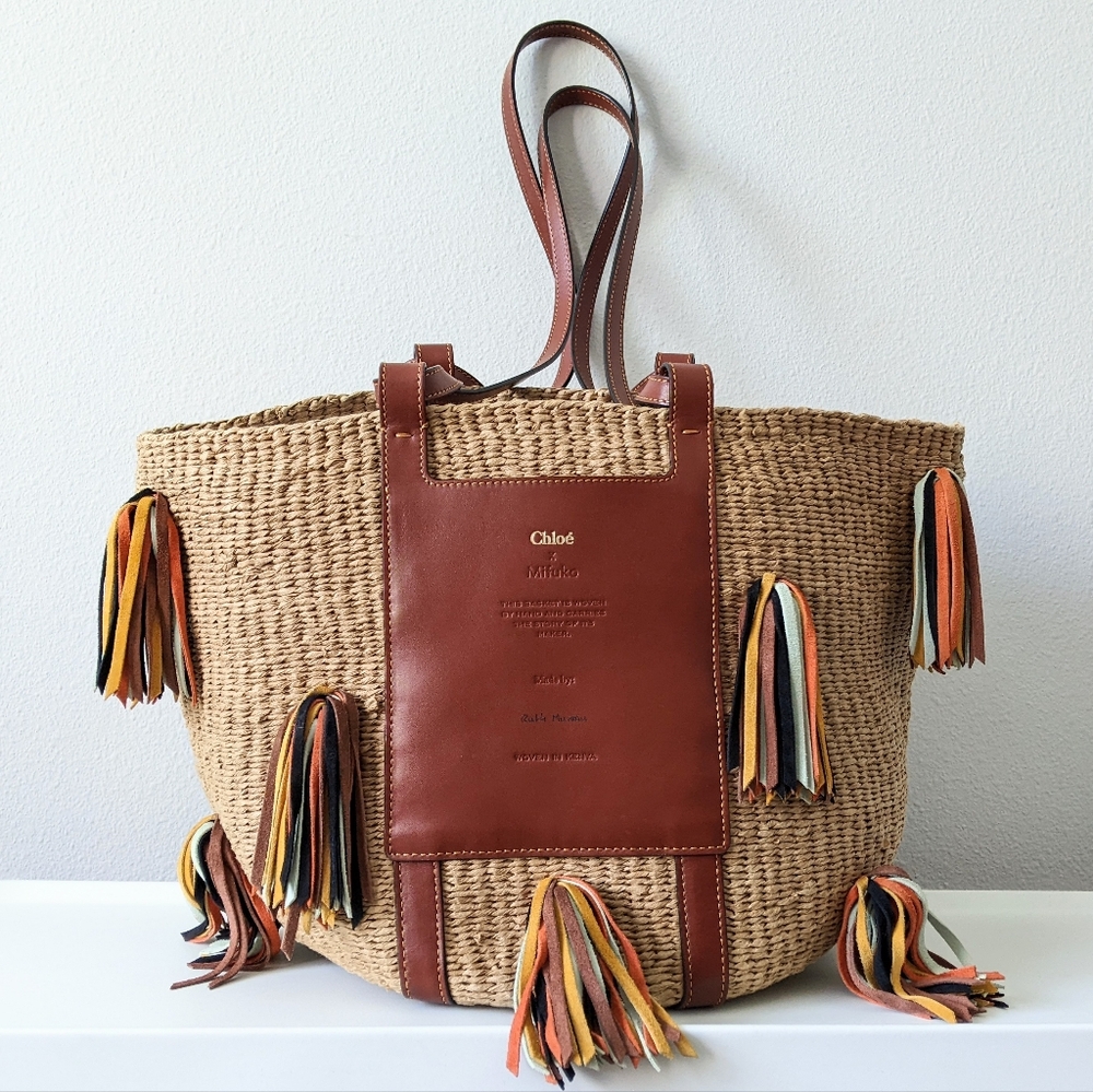 Chloe Tassel Raffia Bag - Picture 13 of 16